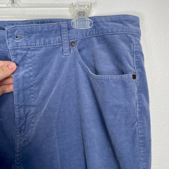 Talbots Sz. 14 high-rise Straight Leg Blue Corduroy Pant - Picture 5 of 9